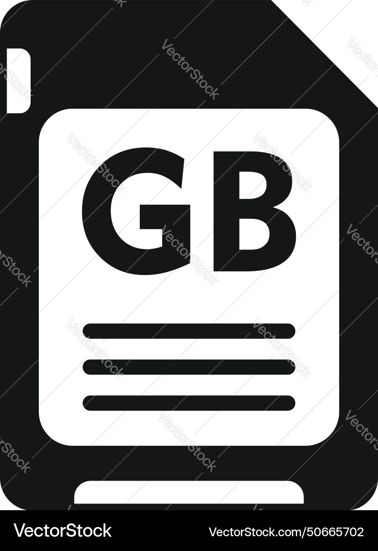 Gb flash memory board icon simple machine vector image