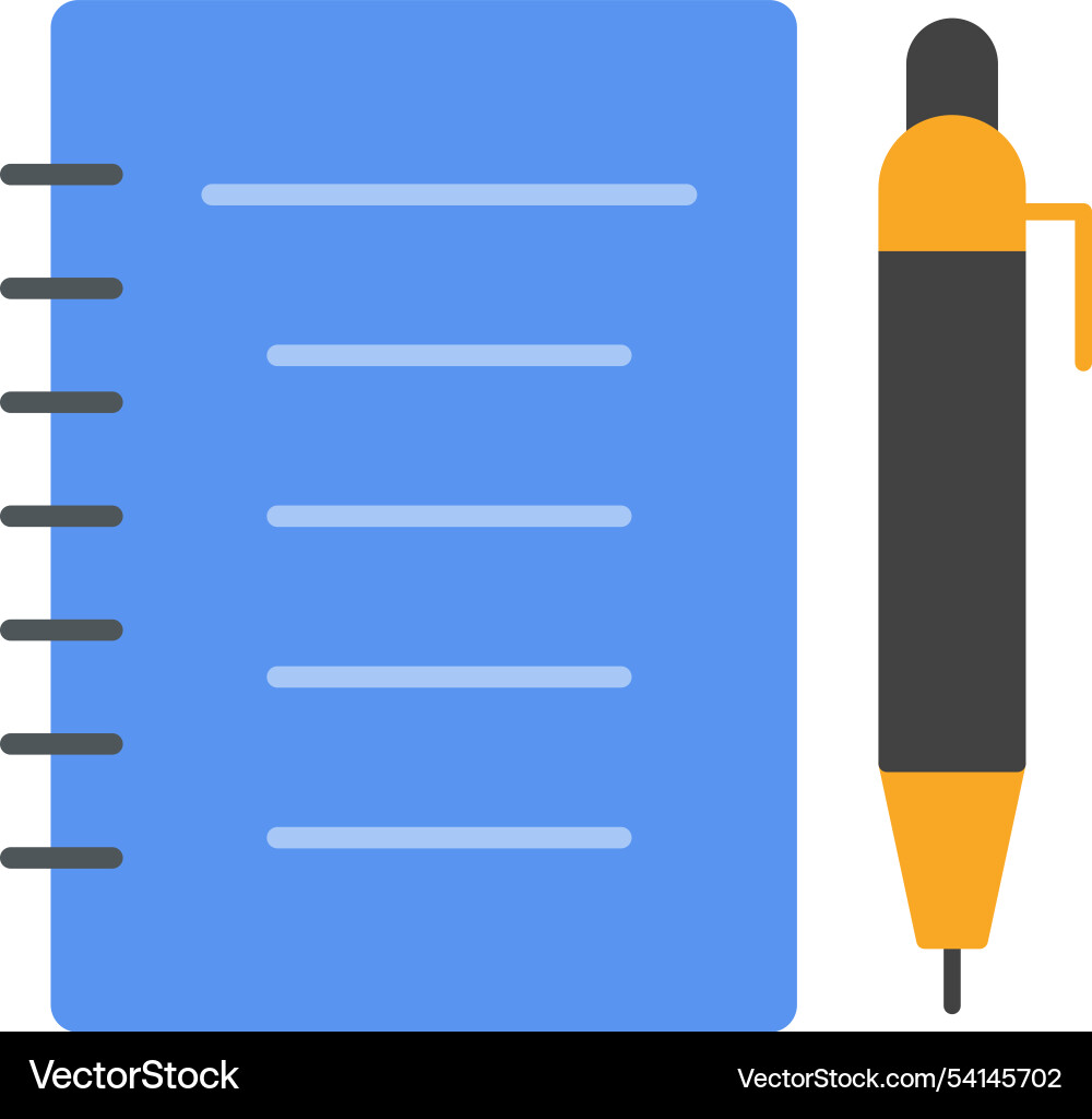 Notebook flat icon design vector image