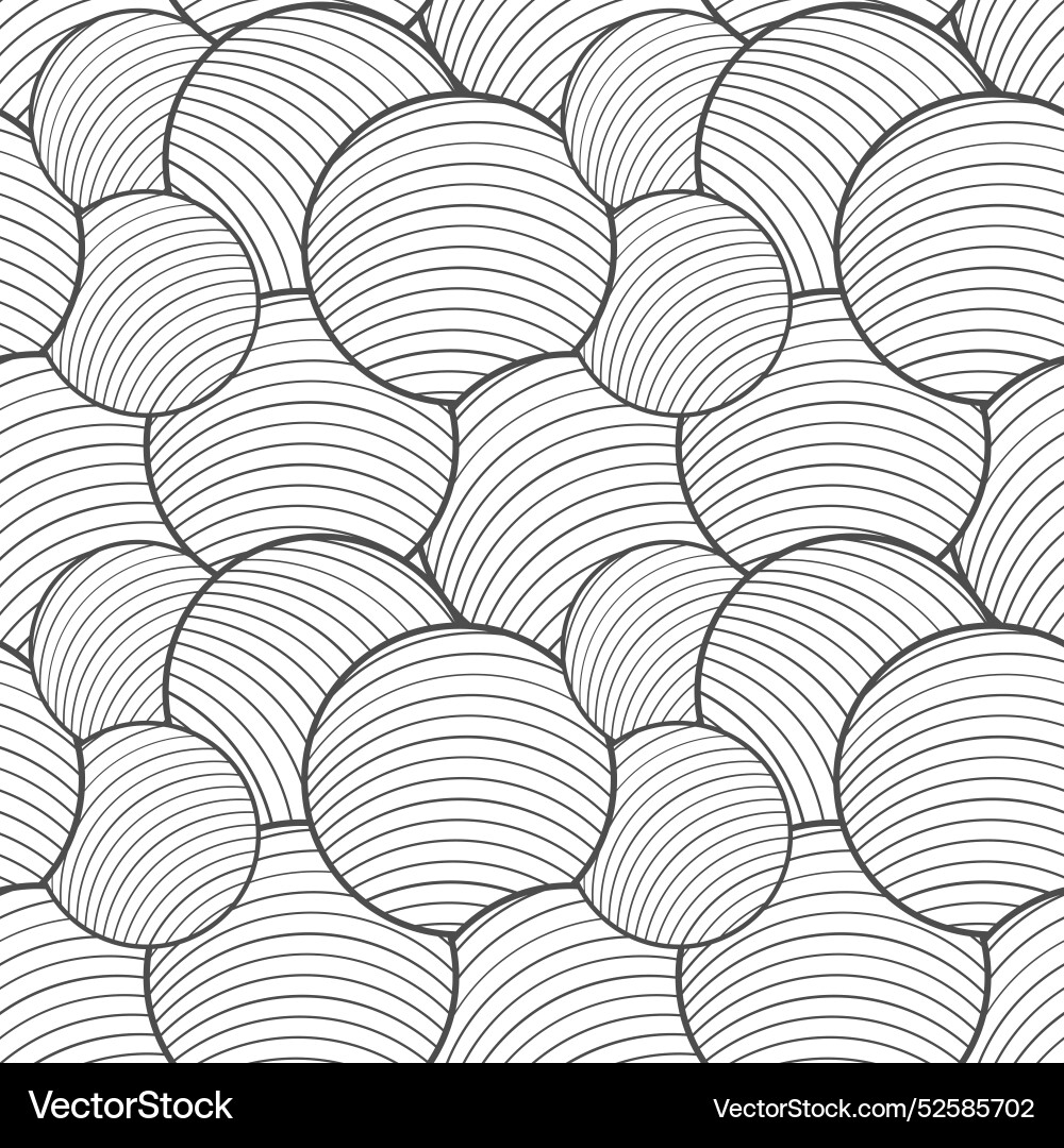 Seamless pattern of intersecting circles template vector image
