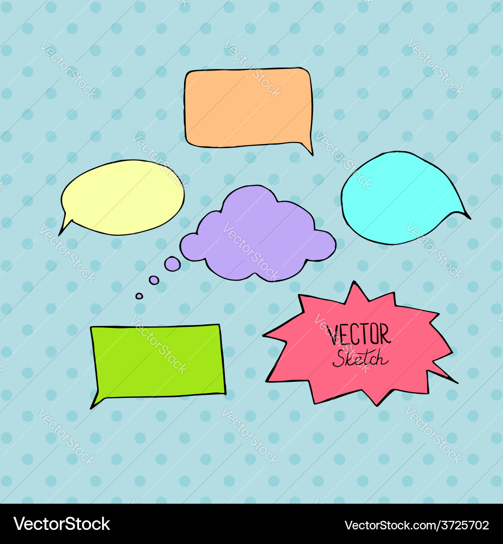 Set of blank speech bubbles with space for text vector image