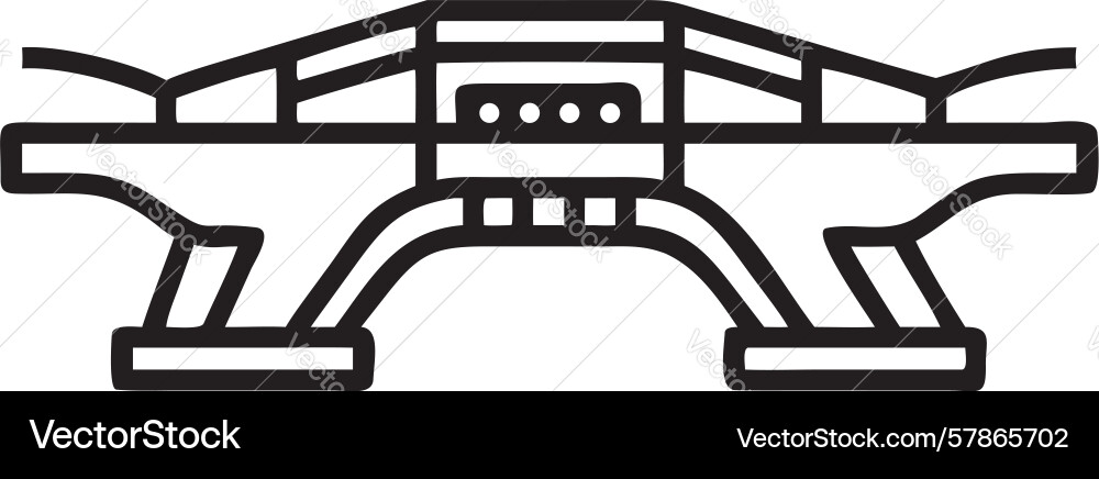 Simple modern bridge outline design generative ai Vector Image