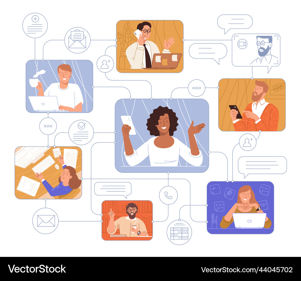 Workflow and business communication Vector Image