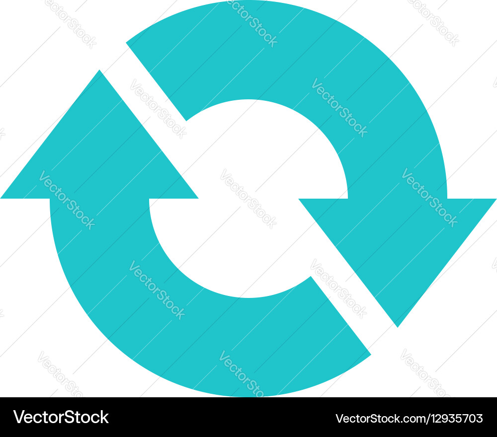 Arrow sign rotation icon reload button refresh vector image