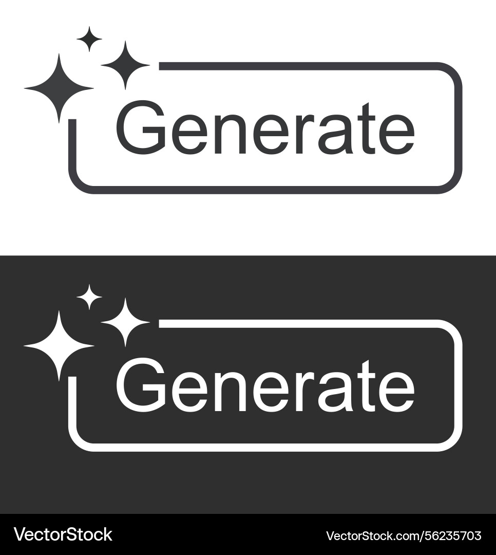 Artificial intelligence generation button black Artificial intelligence generation button black vector image