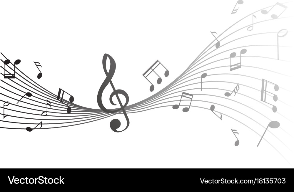 Background design with music notes Vector Image