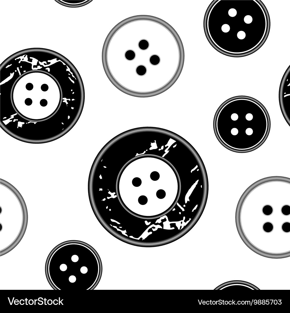 Black and white pattern with buttons Vector Image