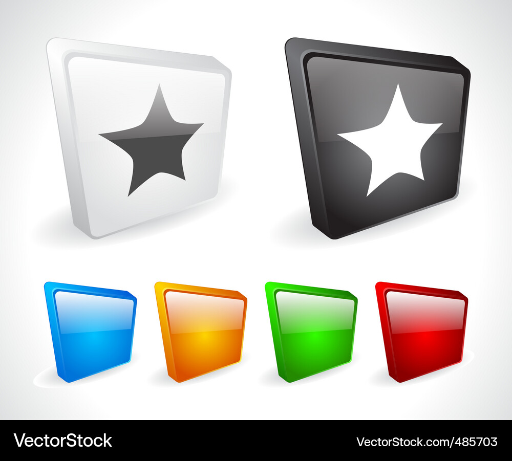 Color 3d buttons for web Vector Image