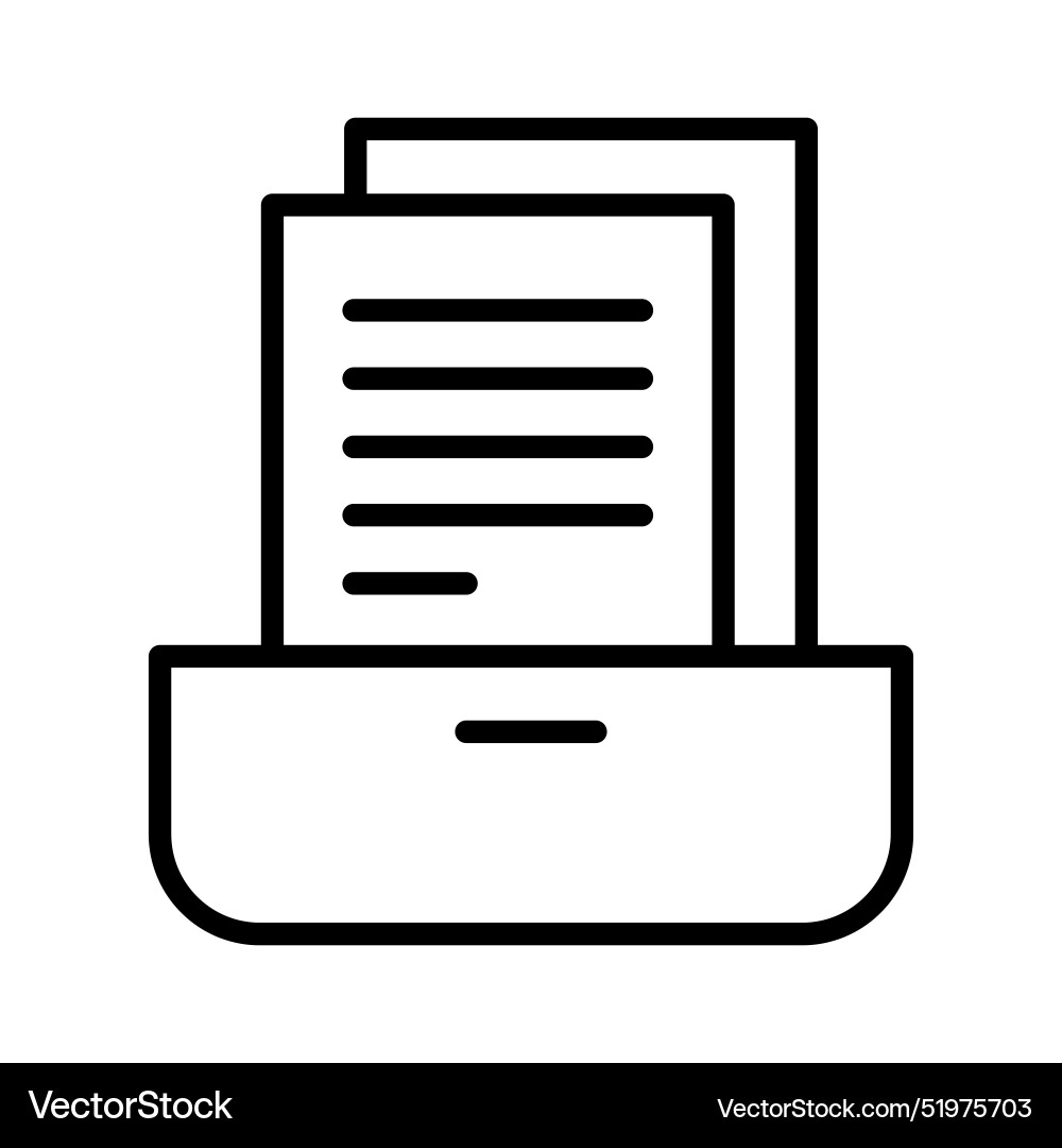 Document icon in thin line style graphic design vector image