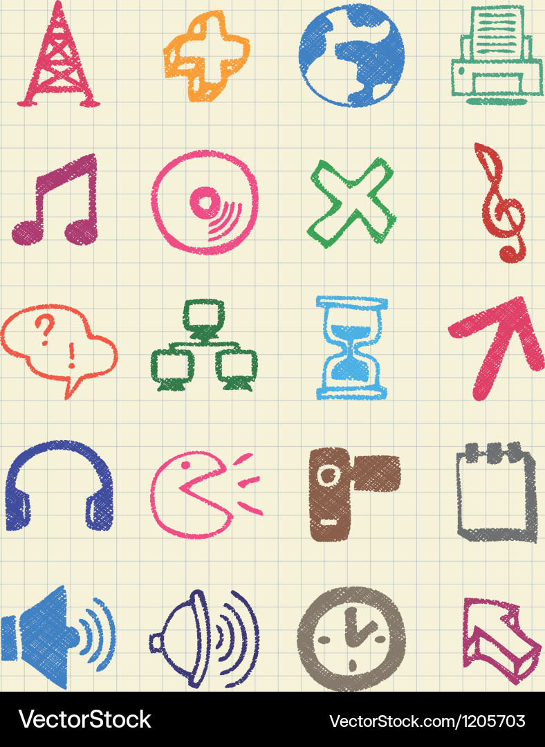 Internet media and network web icons set vector image