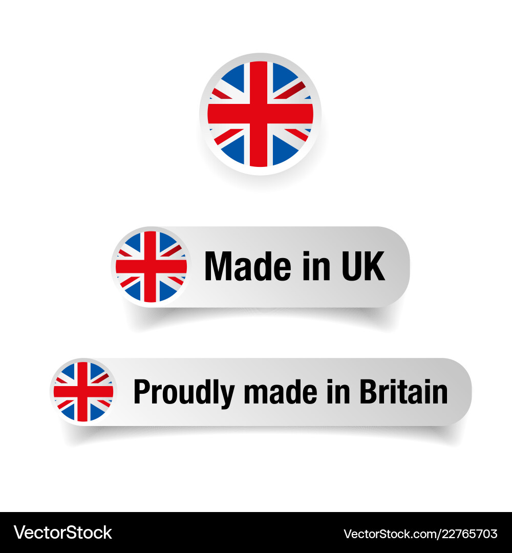 Made in UK Label Set vector image