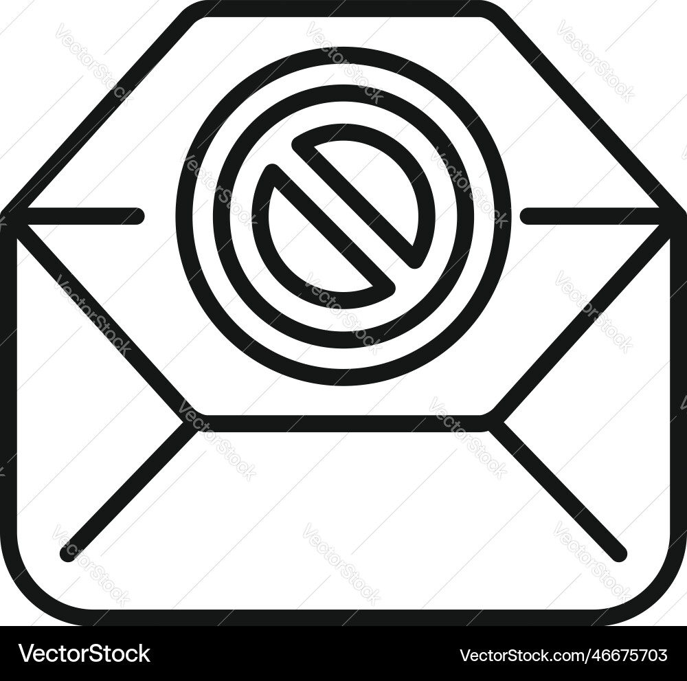 Mail blacklist icon outline user website Mail blacklist icon outline user website vector image