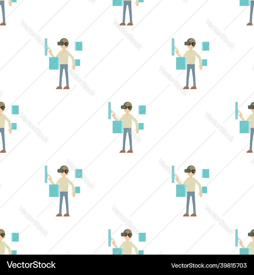 Man with high tech smart glasses pattern seamless Man with high tech smart glasses pattern seamless vector image
