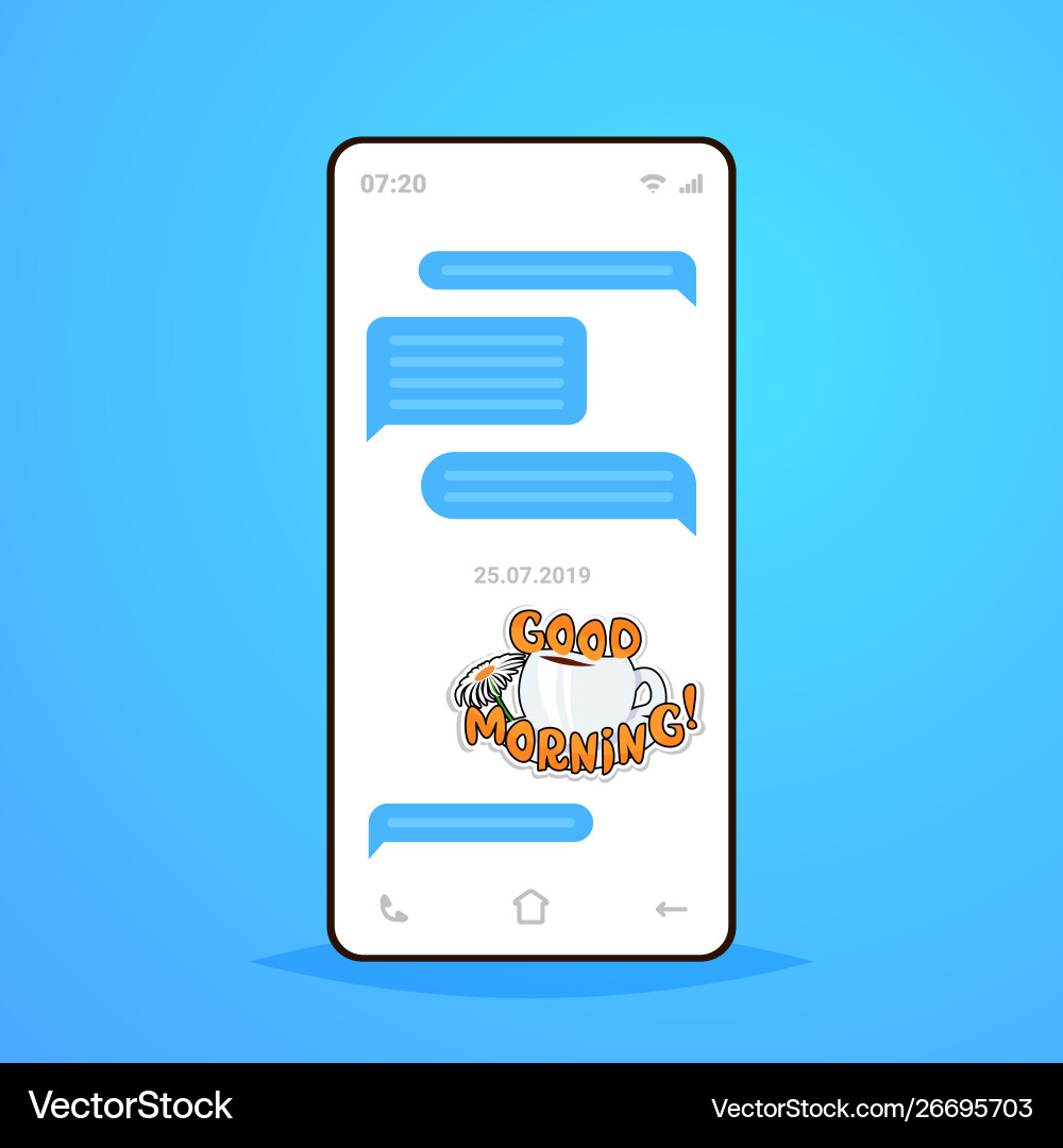 Online conversation mobile chat app sending Online conversation mobile chat app sending vector image