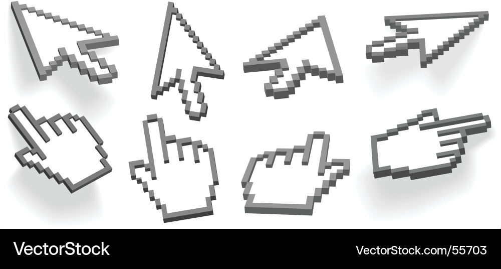 Pixel Cursor Icons vector image