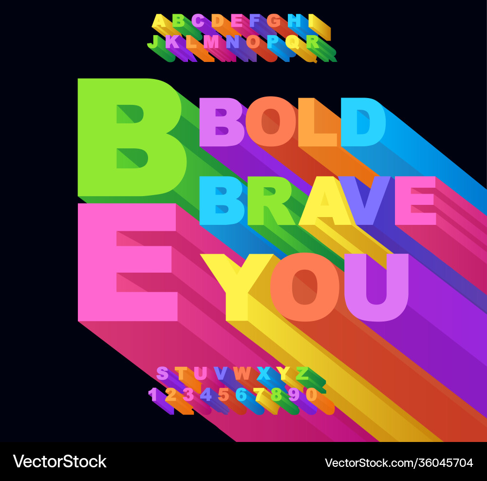 3d bold retro font vintage alphabet 3d bold retro font vintage alphabet vector image