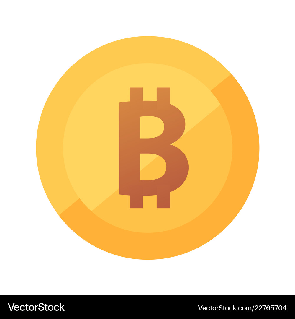 Bitcoin Gold Round Icon – Royalty-Free Vector | VectorStock
