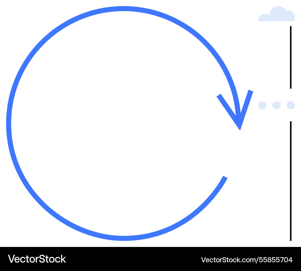 Circular arrow indicating progress with endpoint Circular arrow indicating progress with endpoint vector image