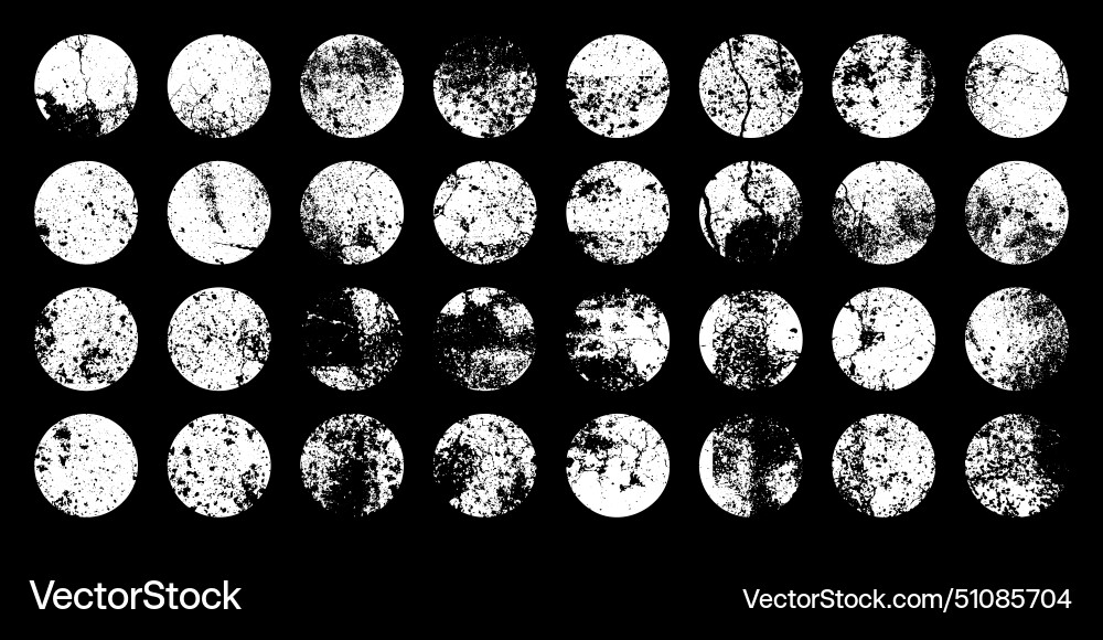 Grunge circles with stains and scratches circle Grunge circles with stains and scratches circle Vector Image