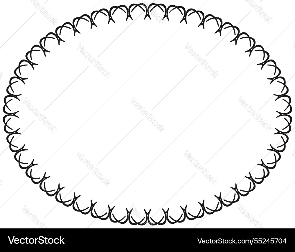 Oval border basic shapes monogram frame Vector Image