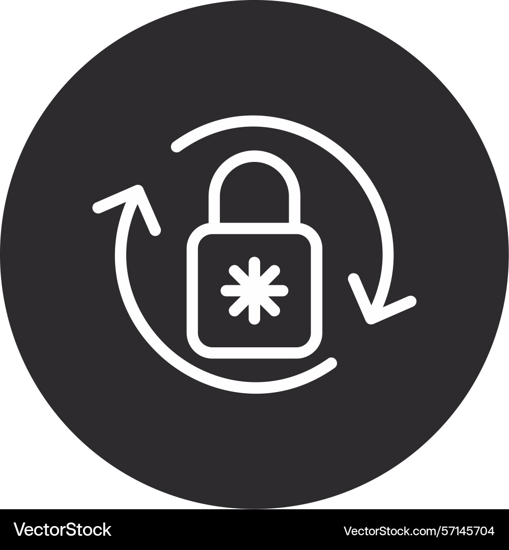 Password reset inverted circle black Vector Image