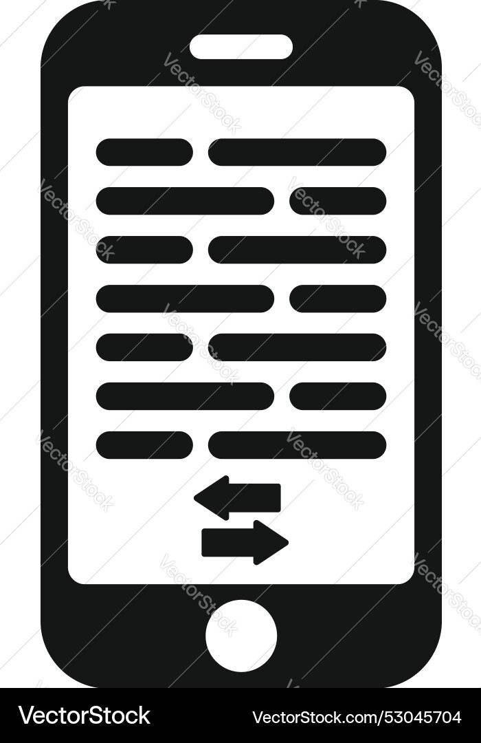 Smartphone displaying editable text with double Smartphone displaying editable text with double vector image