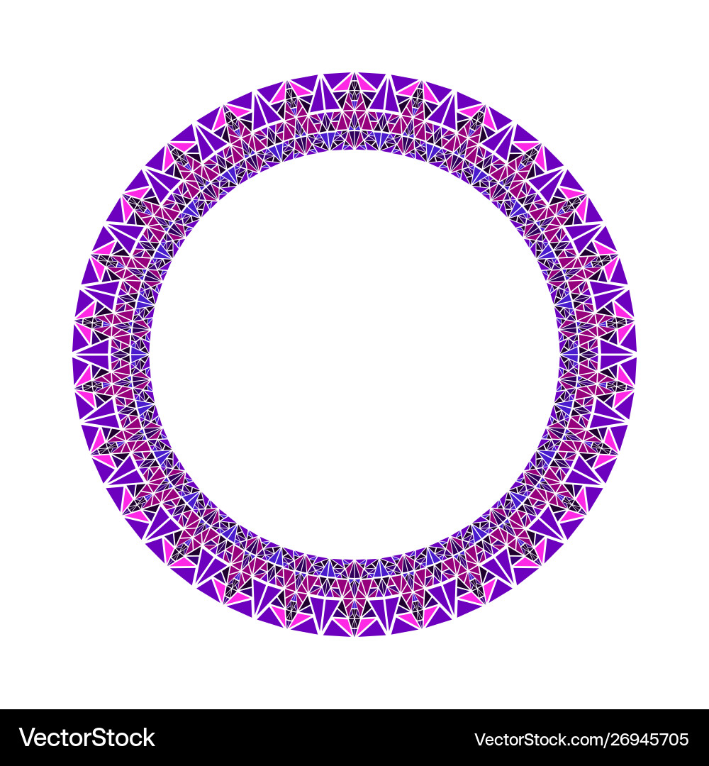 Abstract mosaic circular border - polygonal Vector Image