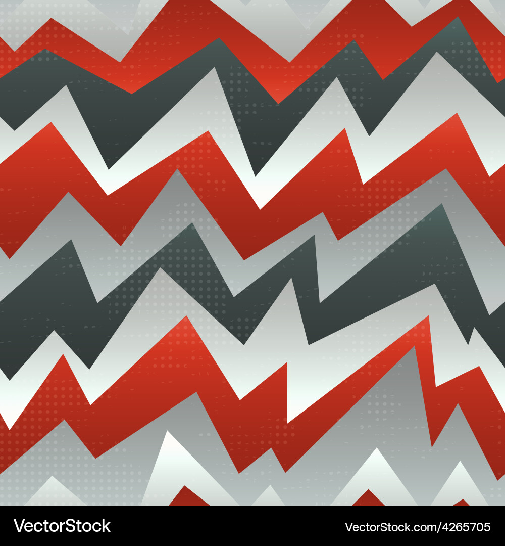 Abstract red zigzag seamless pattern with grunge Vector Image