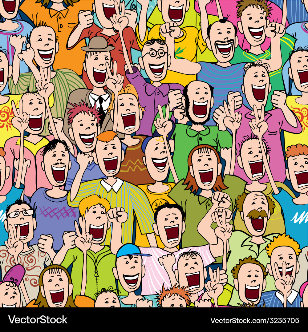 Celebration Crowd - Seamless Pattern Vector Image