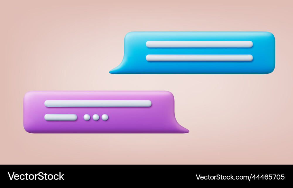 Dialog speech balloons 3d elements voice message Dialog speech balloons 3d elements voice message vector image