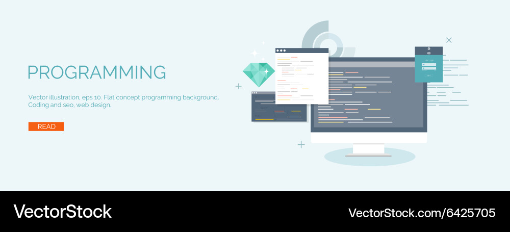 Flat computing background vector image