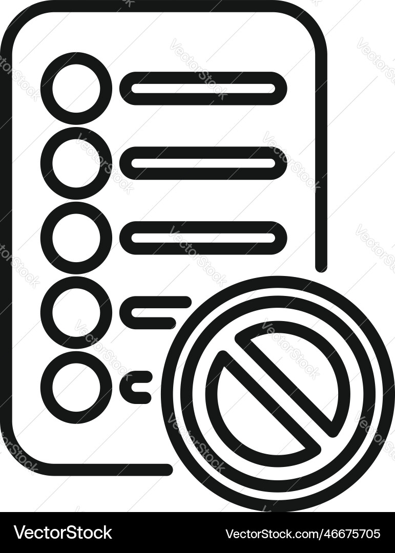 List of blacklist icon outline data user List of blacklist icon outline data user vector image
