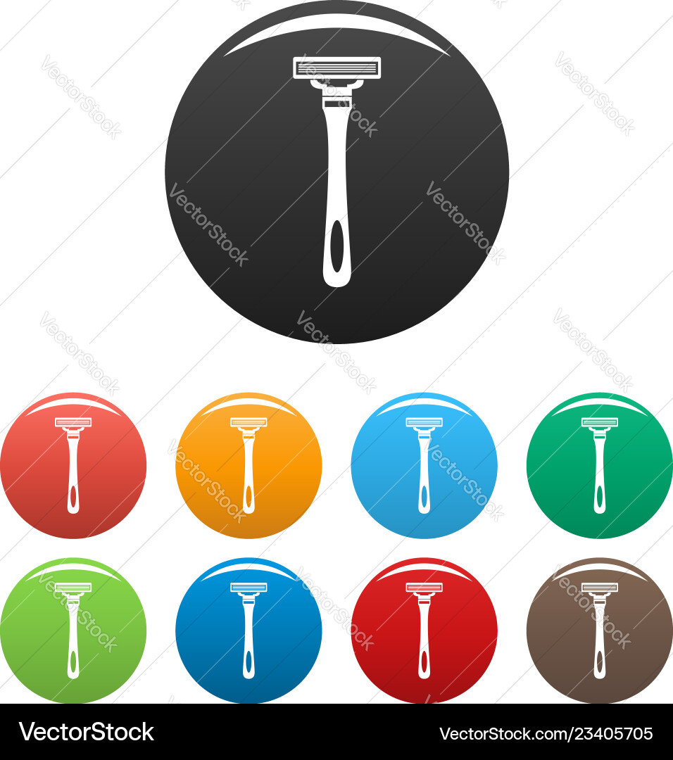 Man razor icons set color Man razor icons set color vector image