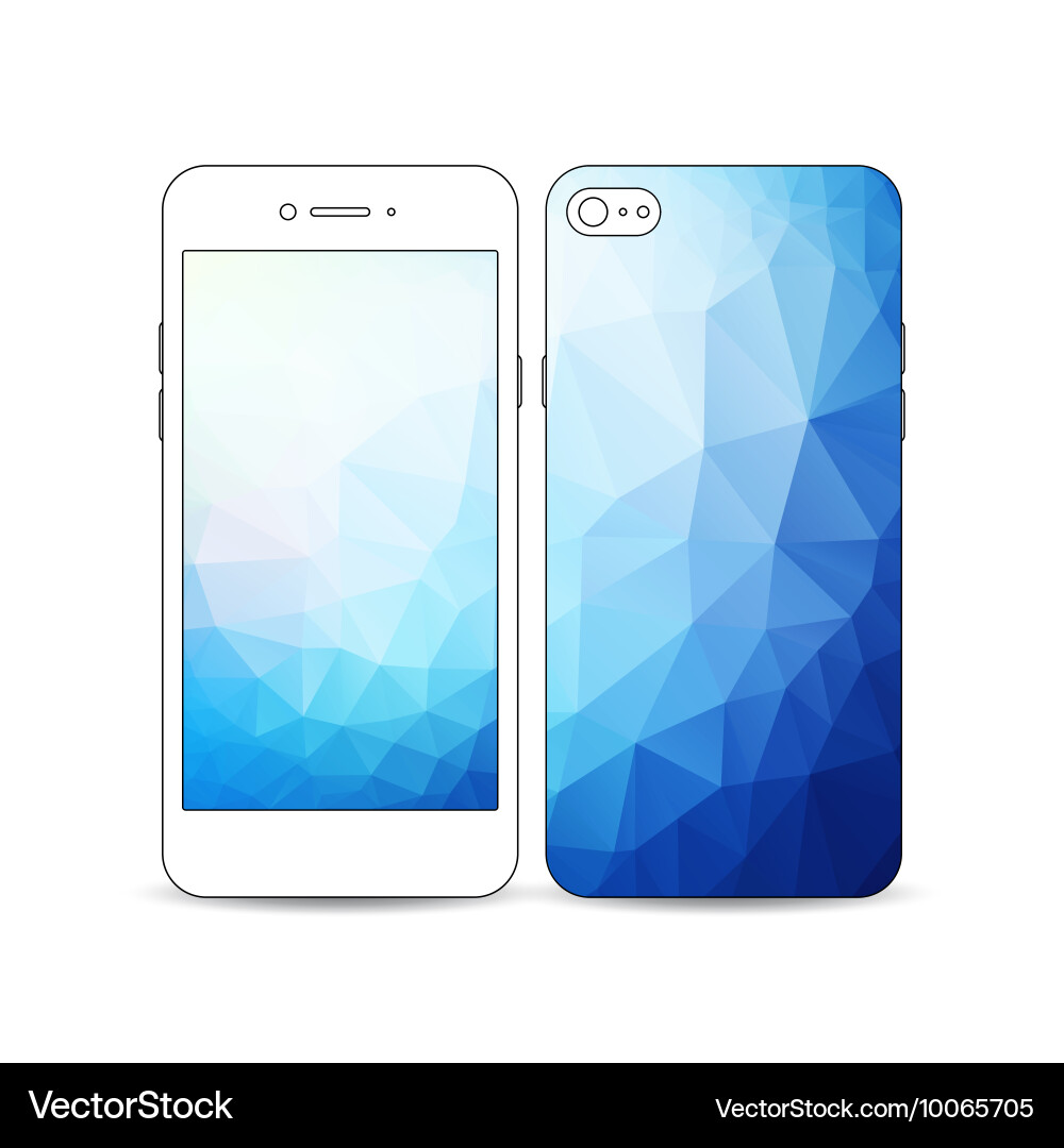 Mobile smartphone with an example of the screen vector image