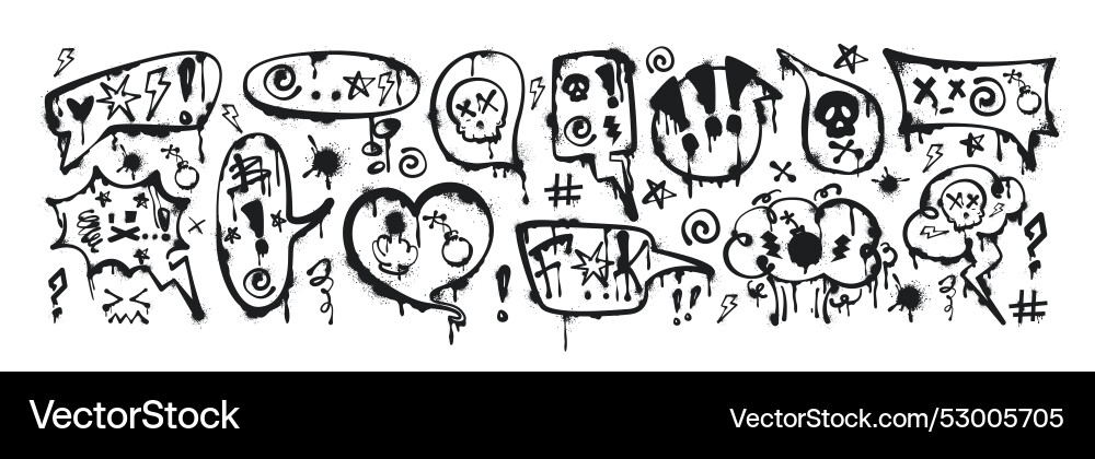 Spray Farbe Graffiti Sprechblasen mit Fluten Spray Farbe Graffiti Sprechblasen mit Fluten vektorbild