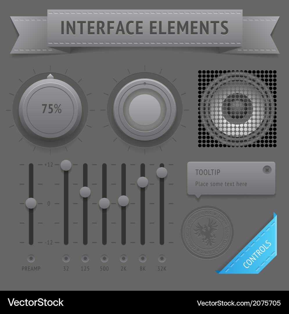 User interface elements vector image