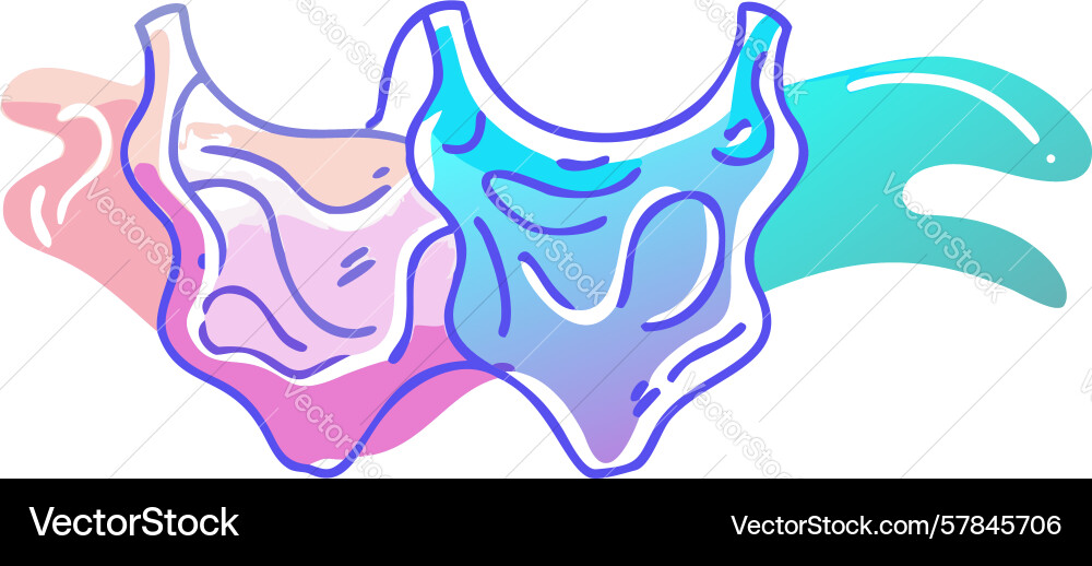 Abstract fluid wave shape design generative ai Vector Image