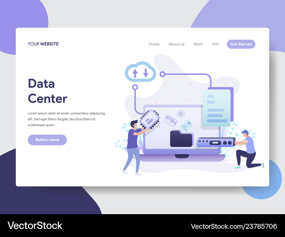 Data Center Concept - Web Template Vector Image