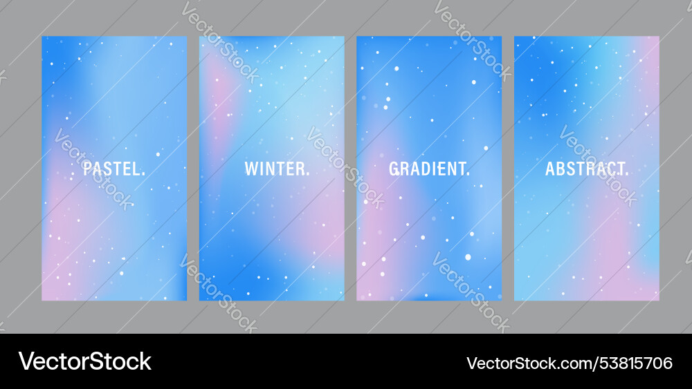 Gradient winter background with snowflakes set Gradient winter background with snowflakes set vector image