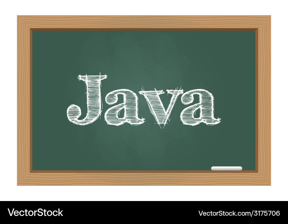 Java text on chalkboard vector image