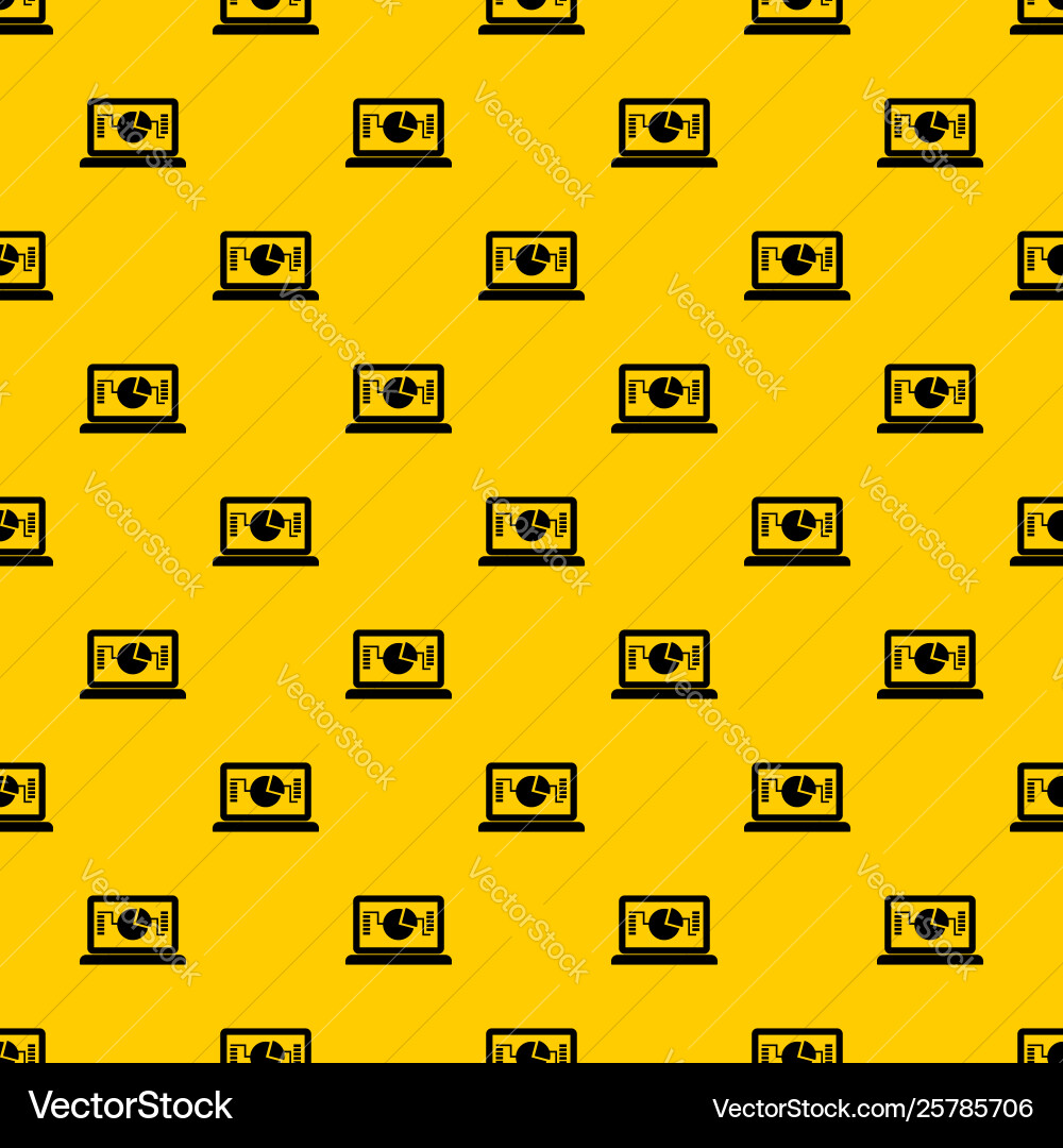 Laptop with business graph pattern vector image