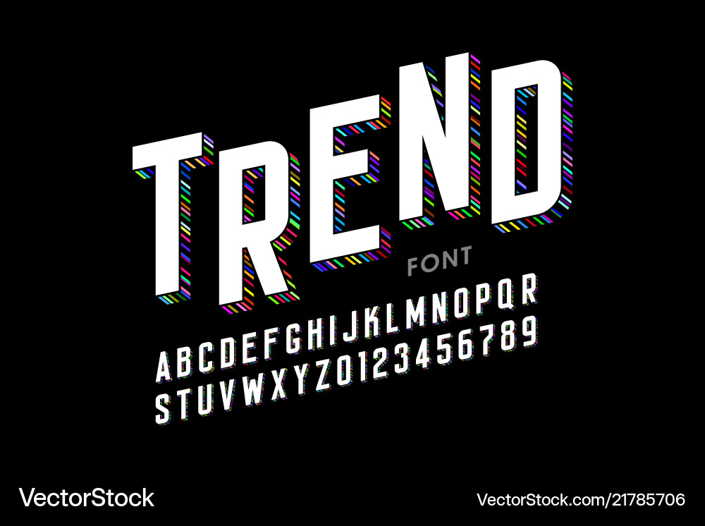 Modern font design alphabet letters and numbers Modern font design alphabet letters and numbers Vector Image