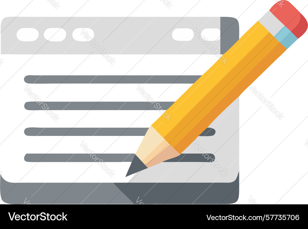Pencil writing on paper lines for documentation Vector Image