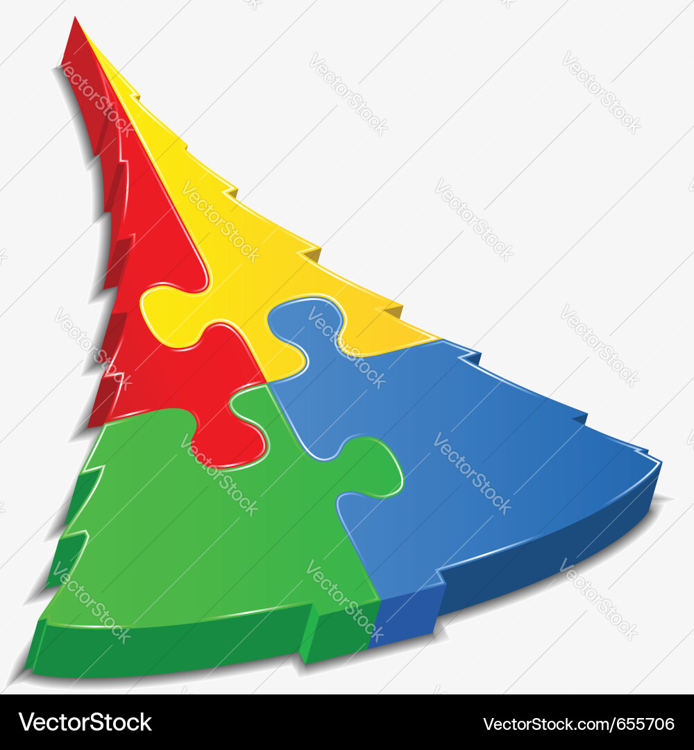 Puzzle tree Vector Image
