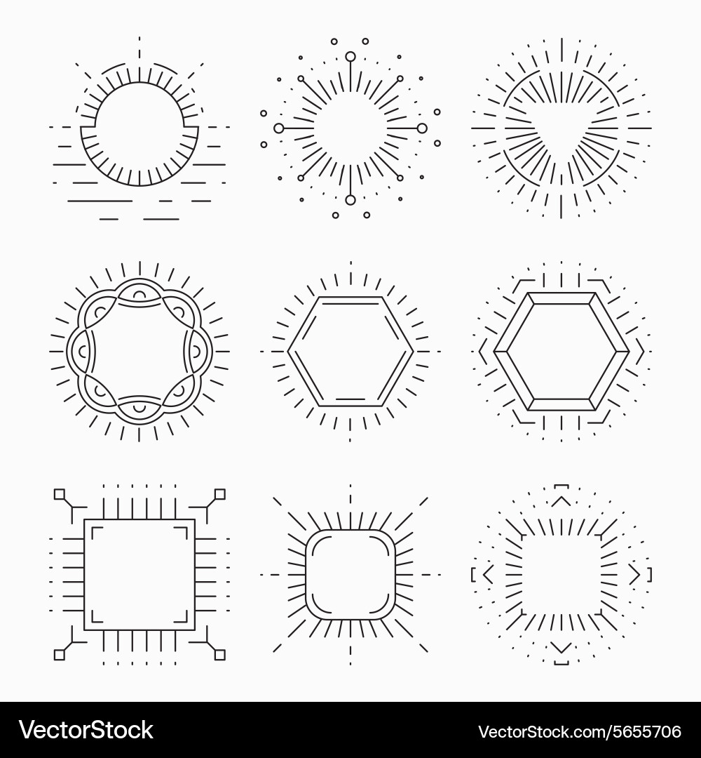 Retro Line Frames - Emblems & Badges vector image