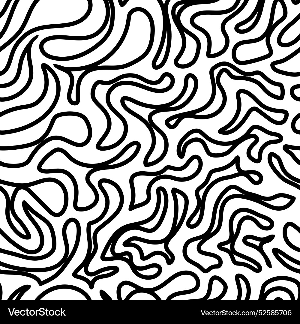 Seamless abstract pattern of sinuous lines vector image