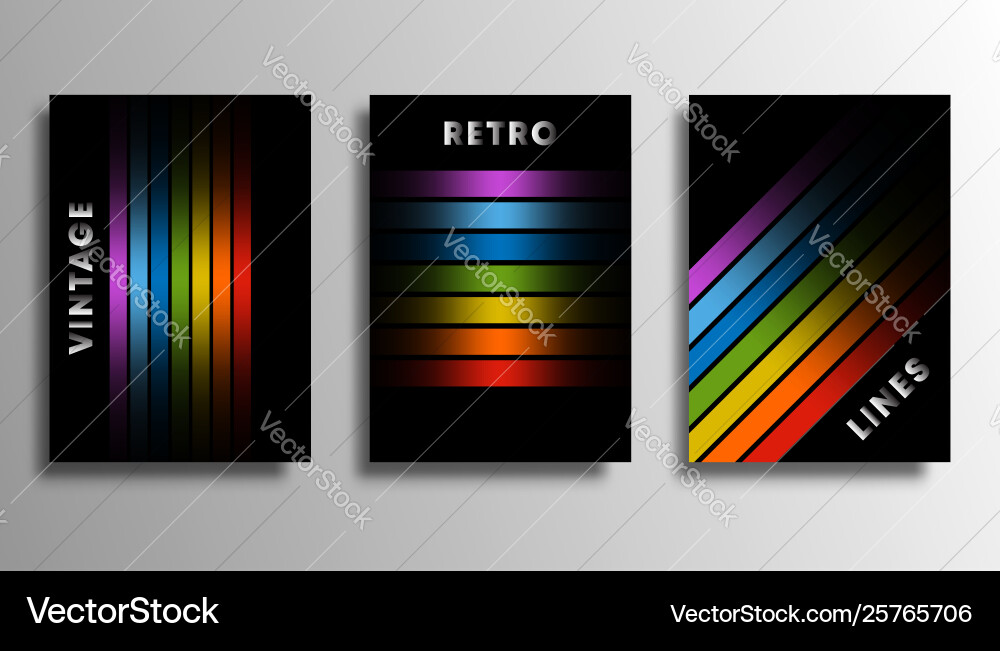 Set cover with colorful gradient lines Set cover with colorful gradient lines vector image