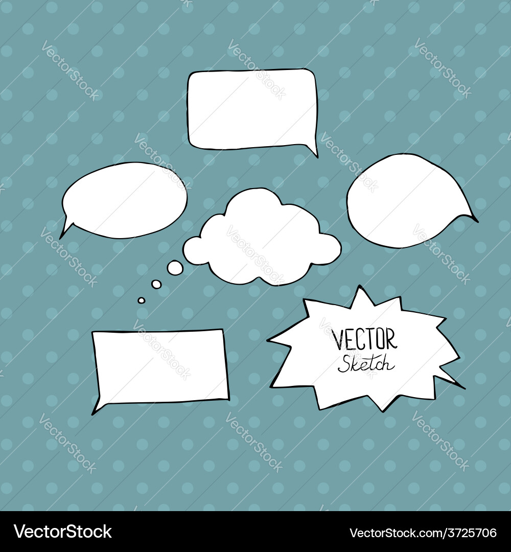 Set of blank speech bubbles with space for text vector image