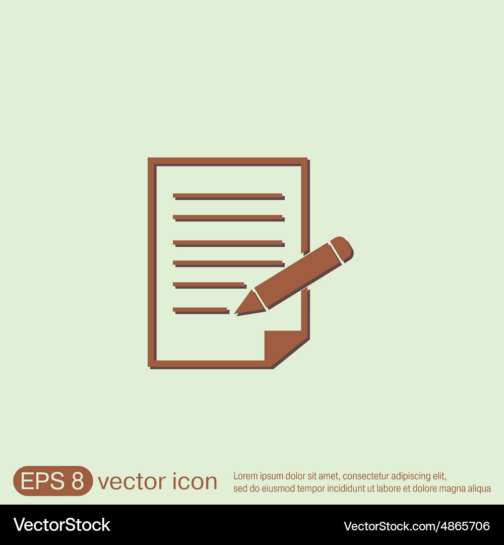 Sheet of paper with pen Vector Image