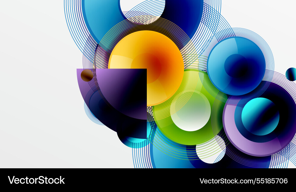 Sleek with overlapping circles in vibrant Sleek with overlapping circles in vibrant vector image