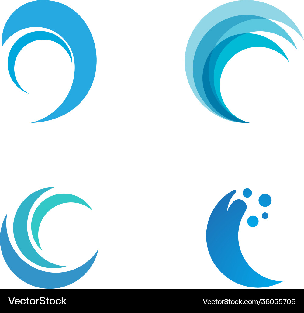 Water wave logo vector image